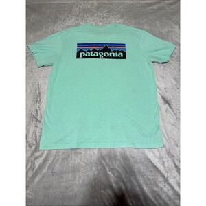 Patagonia Mens Size L Regular Fit Mint Green Short Sleeve Responsibili-Tee Shirt